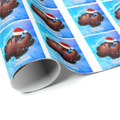 Papier Cadeau Octopus à Santa Hat (Coin rond)