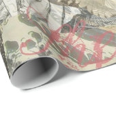 Papier Cadeau Octopus Beach Antique Côte Steampunk (Coin rond)