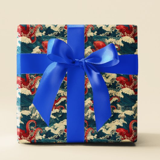 Papier Cadeau Octopus dans les vagues océaniques