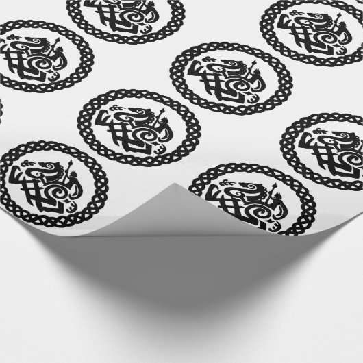 Papier Cadeau Odin et Sleipnir en cercle celtique de noeud (Coin)