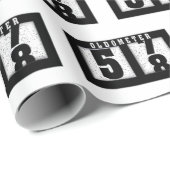 Papier Cadeau Odomètre 58e anniversaire (Coin rond)