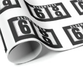 Papier Cadeau Odomètre 69e anniversaire (Coin rond)