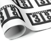 Papier Cadeau Odomètre du 39e anniversaire (Coin rond)