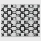 Papier Cadeau Odomètre noir pour 55e anniversaire (Plat)