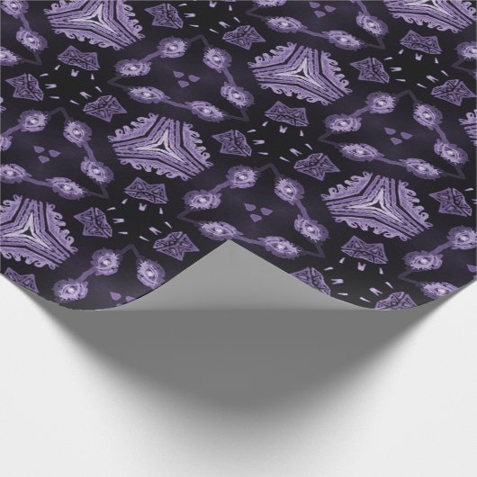 Papier Cadeau Oeil d'art Abstrait et motif d'aquarelle diamant (Coin)