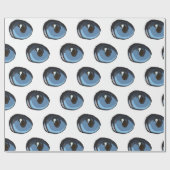 Papier Cadeau Oeil de chat bleu (Plat)
