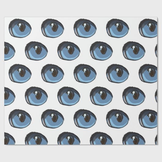 Papier Cadeau Oeil de chat bleu (Plat)