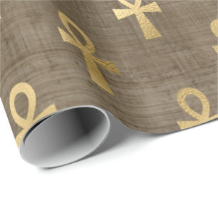 Papier Cadeau Oeil de Horus or égyptien Hiéroglyphe Papyrus