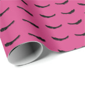 Papier Cadeau Oeil rose Noir Les cils Glam Anniversaire (Coin rond)