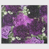 Papier Cadeau Oeillets de pourpre de bouquet (Plat)