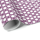 Papier Cadeau Oeillets pourpres et blancs de prune (Coin rond)