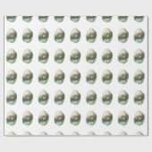 Papier Cadeau Oeuf à fleurs de Pâques victorien (Plat)