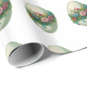 Papier Cadeau Oeuf à fleurs de Pâques victorien (Coin rond)