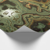 Papier Cadeau Oeuf D'Agate Vert Figuré Orange (Coin)