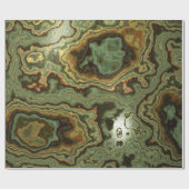 Papier Cadeau Oeuf D'Agate Vert Figuré Orange (Plat)