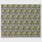 Papier Cadeau Oeuf de Pâques avec lapin (Plat)