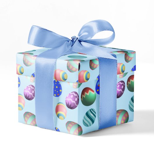 Papier Cadeau Oeuf de Pâques Bleu Fête de Pâques Oeuf de Pâques