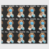 Papier Cadeau OEuf de People Dog Wearing Face Mask (Plat)