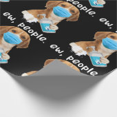 Papier Cadeau OEuf de People Dog Wearing Face Mask (Coin)