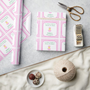 Papier Cadeau Œuf Rose Petit Poussin à Faire Éclore Fille Baby S