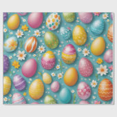 Papier Cadeau Oeufs branchés Collection de Pâques (Plat)