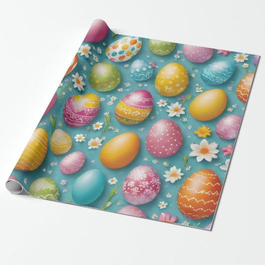 Papier Cadeau Oeufs branchés Collection de Pâques (Déroulé)