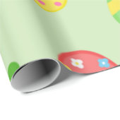 Papier Cadeau OEufs colorés de Pâques Festival (Coin rond)
