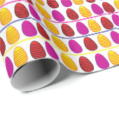 Papier Cadeau Œufs Colorés Joyeuses Pâques (Coin rond)