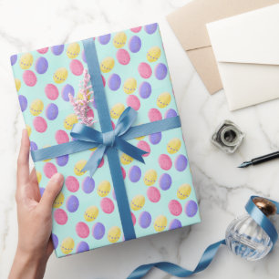 Papier Cadeau OEufs de couleur de Pâques