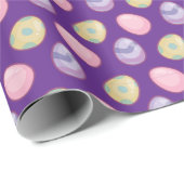 Papier Cadeau Oeufs de Pâques Coloré mignon (Coin rond)