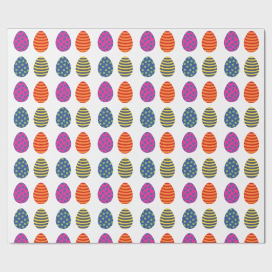Papier Cadeau OEufs de Pâques colorés (Plat)