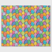 Papier Cadeau Oeufs de pâques colorés (Plat)