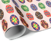 Papier Cadeau Oeufs de pâques d'Ukrainien (Coin rond)