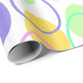 Papier Cadeau Oeufs de Pâques et contours (Coin rond)