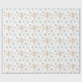 Papier Cadeau Oeufs de Pâques et papier d'enveloppement de lapin (Plat)