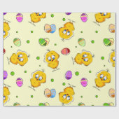 Papier Cadeau Oeufs de pâques et poussins de bébé (Plat)