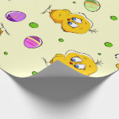 Papier Cadeau Oeufs de pâques et poussins de bébé (Coin)