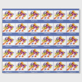 Papier Cadeau oeufs de pâques heureux (Plat)