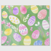 Papier Cadeau Oeufs de Pâques | Jolie chasse aux oeufs d'aquarel (Plat)