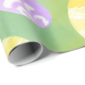 Papier Cadeau Oeufs de Pâques | Jolie chasse aux oeufs d'aquarel (Coin rond)