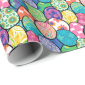 Papier Cadeau OEufs de Pâques Motifs colorés (Coin rond)