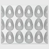 Papier Cadeau Oeufs de Pâques Noir et blanc Joyeux Pâques (Plat)