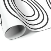 Papier Cadeau Oeufs de Pâques Noir et blanc Joyeux Pâques (Coin rond)