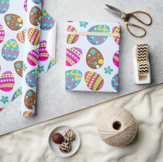 Papier Cadeau OEufs de Pâques Pastel cadeau bleu (Artisanat)