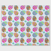 Papier Cadeau OEufs de Pâques Pastel cadeau bleu (Plat)