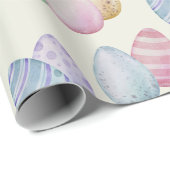 Papier Cadeau Oeufs de Pâques Peints Classiques (Coin rond)