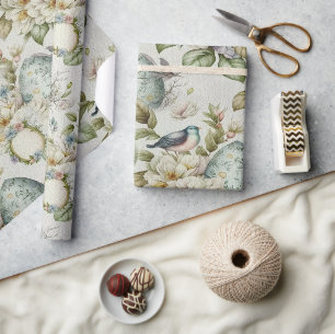 Papier Cadeau OEufs de Pâques vintage nostalgique motif no 20