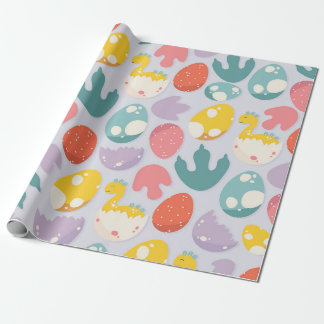 Papier Cadeau Oeufs dinosaures et empreintes