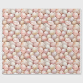 Papier Cadeau Œufs roses pêche de Pâques   (Plat)