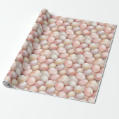 Papier Cadeau Œufs roses pêche de Pâques   (Déroulé)